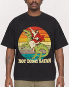 Mockup Boxy Heavyweight Tee Black male close-up 24