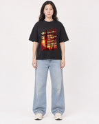 Mockup Boxy Heavyweight Tee Black female full-body 03