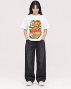 Mockup Boxy Heavyweight Tee White female full-body 13