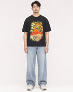 Mockup Boxy Heavyweight Tee Black male full-body 13
