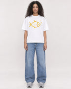 Mockup Boxy Heavyweight Tee White female full-body 10
