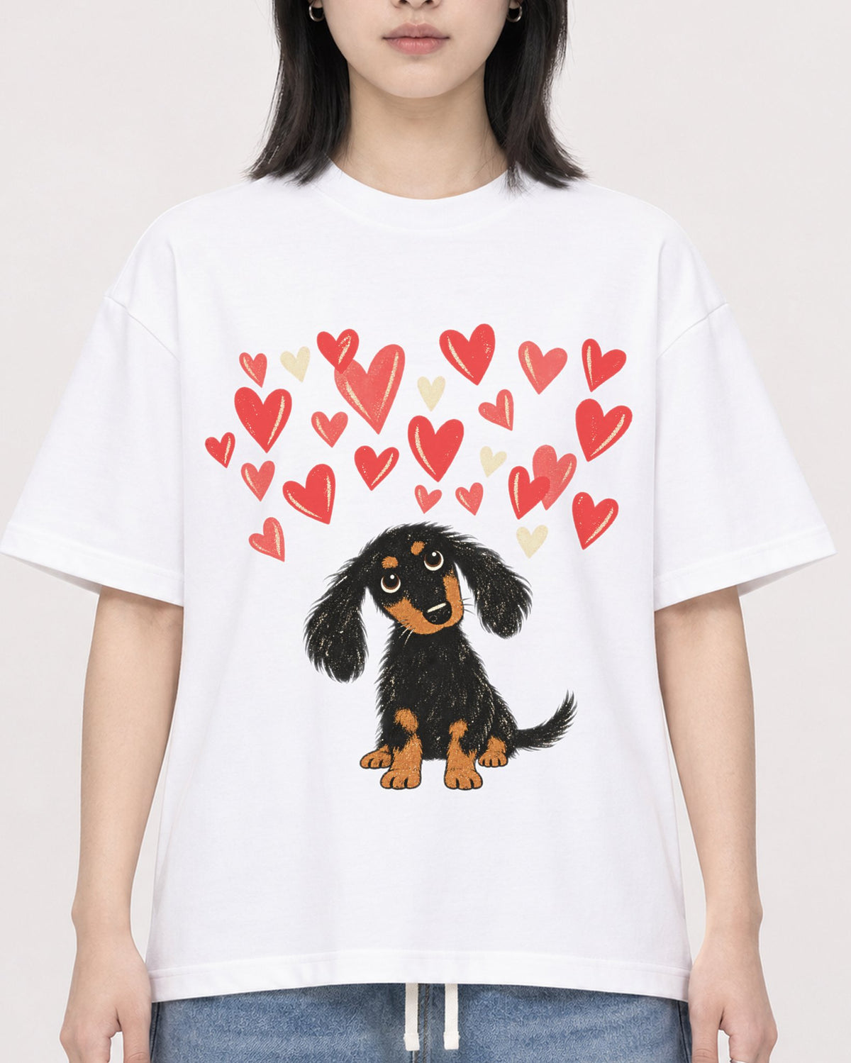 Mockup Boxy Heavyweight Tee White female close-up 31