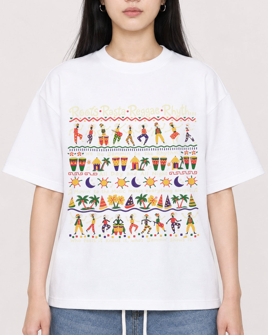 Mockup Boxy Heavyweight Tee White female close-up 01