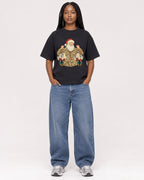 Mockup Boxy Heavyweight Tee Black female full-body 04