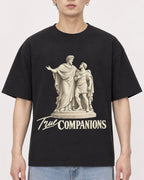 Mockup Boxy Heavyweight Tee Black male close-up 01