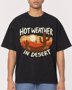 Mockup Boxy Heavyweight Tee Black male close-up 10