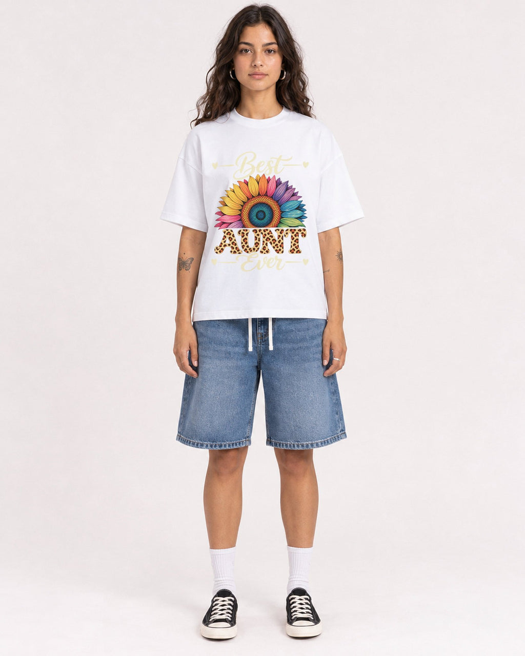 Mockup Boxy Heavyweight Tee White female full-body 06