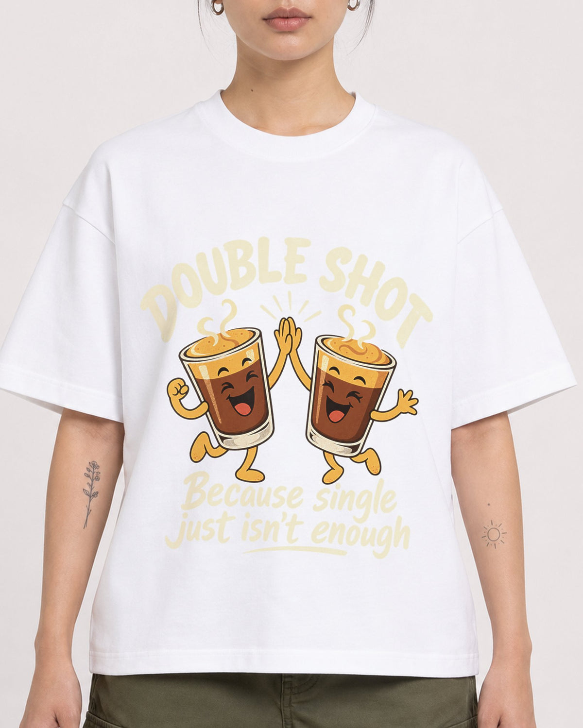 Mockup Boxy Heavyweight Tee White female close-up 12
