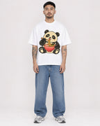 Mockup Boxy Heavyweight Tee White male full-body 12
