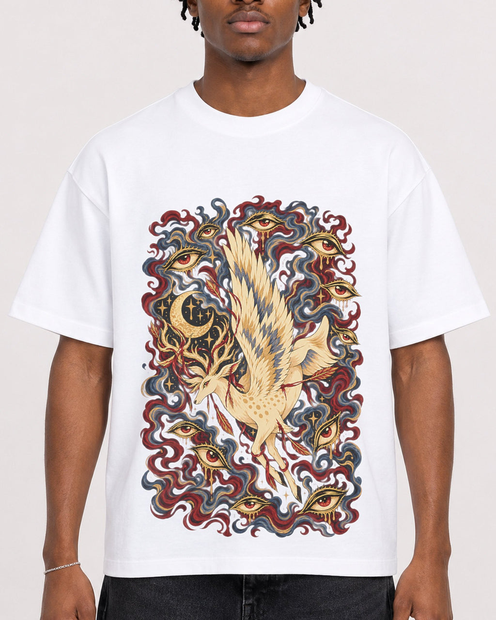 Mockup Boxy Heavyweight Tee White male close-up 05