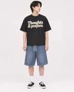 Mockup Boxy Heavyweight Tee Black male full-body 11