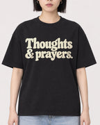 Mockup Boxy Heavyweight Tee Black female close-up 11