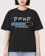 Mockup Boxy Heavyweight Tee Black female close-up 11