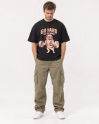 Mockup Boxy Heavyweight Tee Black male full-body 08