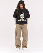 Mockup Boxy Heavyweight Tee Black female full-body 02