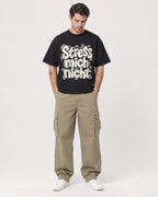 Mockup Boxy Heavyweight Tee Black male full-body 48