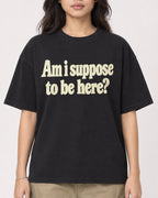 Mockup Boxy Heavyweight Tee Black female close-up 02