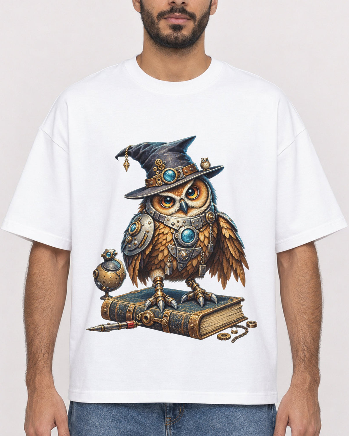 Mockup Boxy Heavyweight Tee White male close-up 07