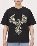 Mockup Boxy Heavyweight Tee Black male close-up 01