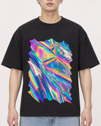 Mockup Boxy Heavyweight Tee Black male close-up 01