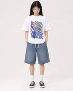 Mockup Boxy Heavyweight Tee White female full-body 01