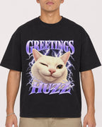 Mockup Boxy Heavyweight Tee Black male close-up 16