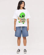 Mockup Boxy Heavyweight Tee White female full-body 36