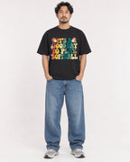 Mockup Boxy Heavyweight Tee Black male full-body 02