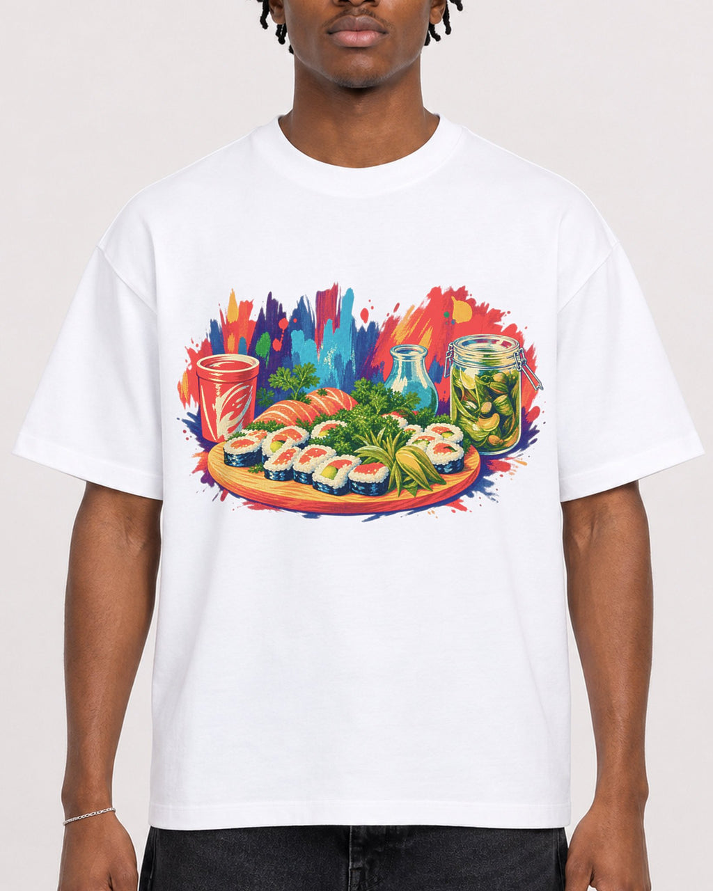 Mockup Boxy Heavyweight Tee White male close-up 05