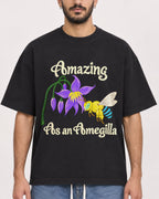 Mockup Boxy Heavyweight Tee Black male close-up 07