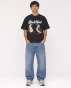 Mockup Boxy Heavyweight Tee Black male full-body 06