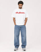 Mockup Boxy Heavyweight Tee White male full-body 47