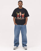 Mockup Boxy Heavyweight Tee Black male full-body 14