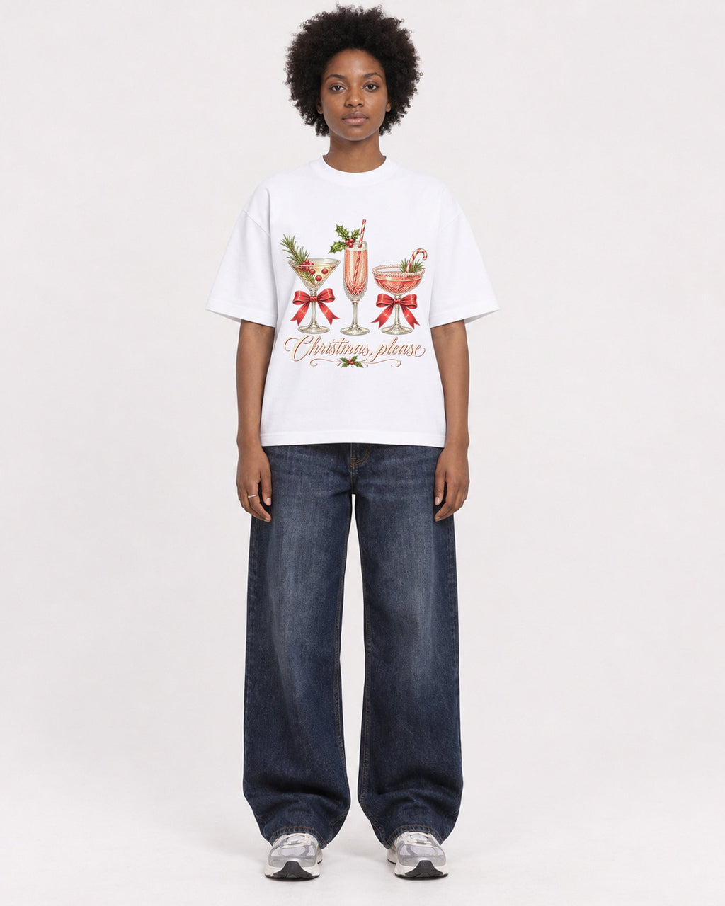 Mockup Boxy Heavyweight Tee White female full-body 14