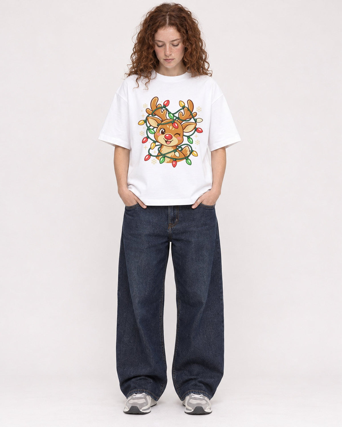Mockup Boxy Heavyweight Tee White female full-body 09