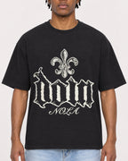 Mockup Boxy Heavyweight Tee Black male close-up 05