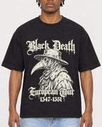 Mockup Boxy Heavyweight Tee Black male close-up 05