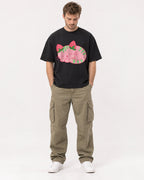Mockup Boxy Heavyweight Tee Black male full-body 08