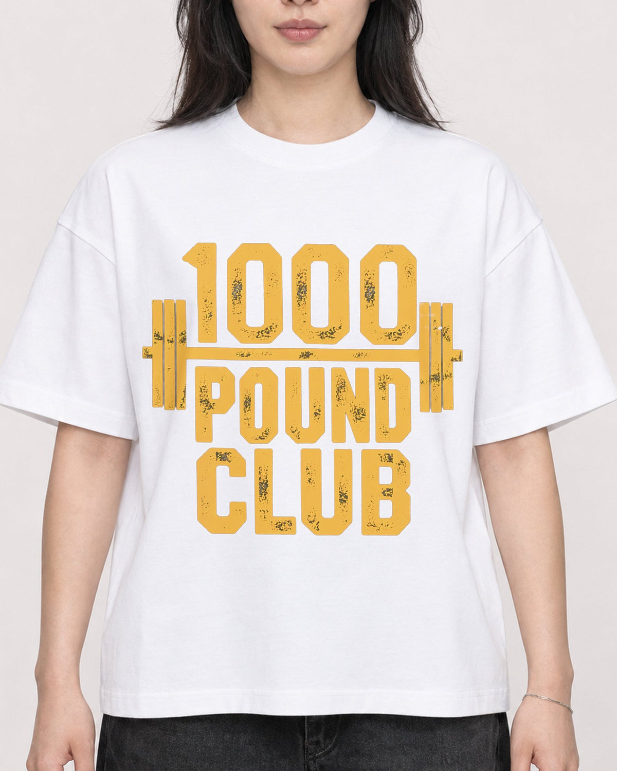 Mockup Boxy Heavyweight Tee White female close-up 13