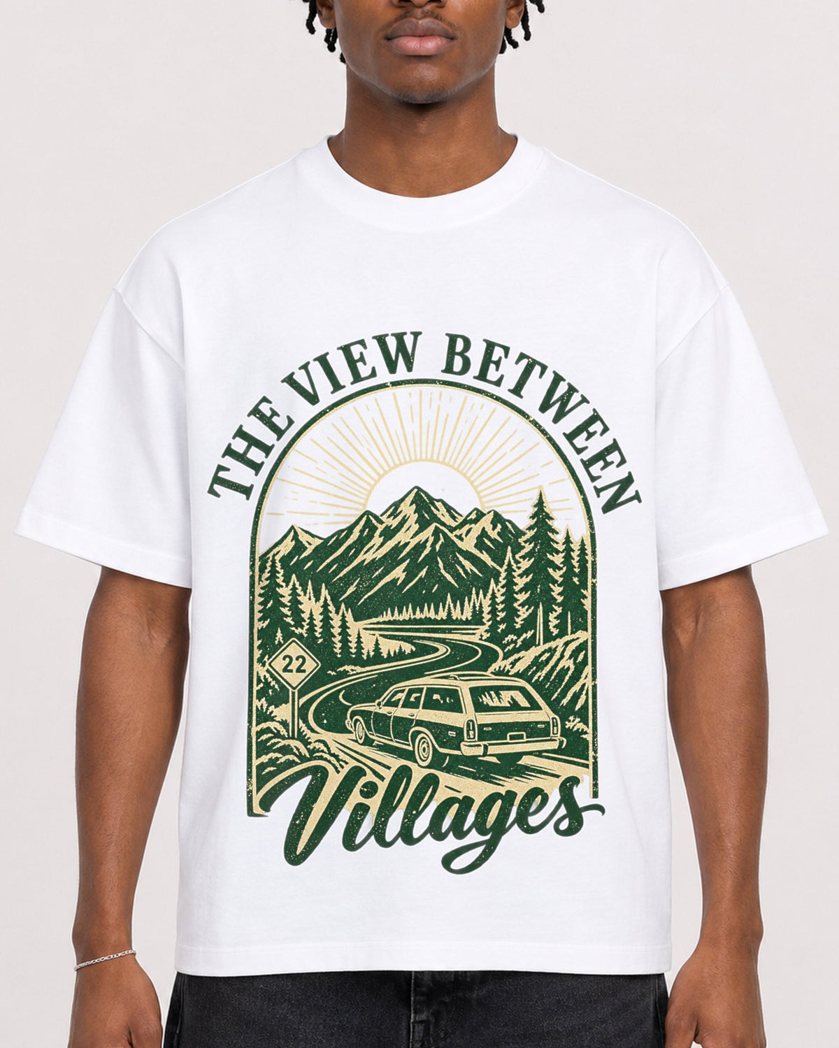 Mockup Boxy Heavyweight Tee White male close-up 05