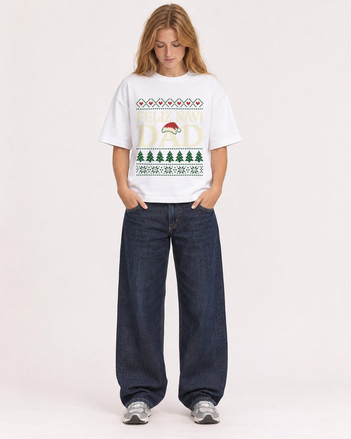 Mockup Boxy Heavyweight Tee White female full-body 49