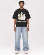 Mockup Boxy Heavyweight Tee Black male full-body 05