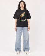 Mockup Boxy Heavyweight Tee Black female full-body 03