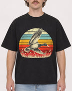Mockup Boxy Heavyweight Tee Black male close-up 09