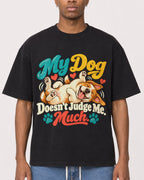 Mockup Boxy Heavyweight Tee Black male close-up 35