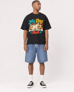 Mockup Boxy Heavyweight Tee Black male full-body 35