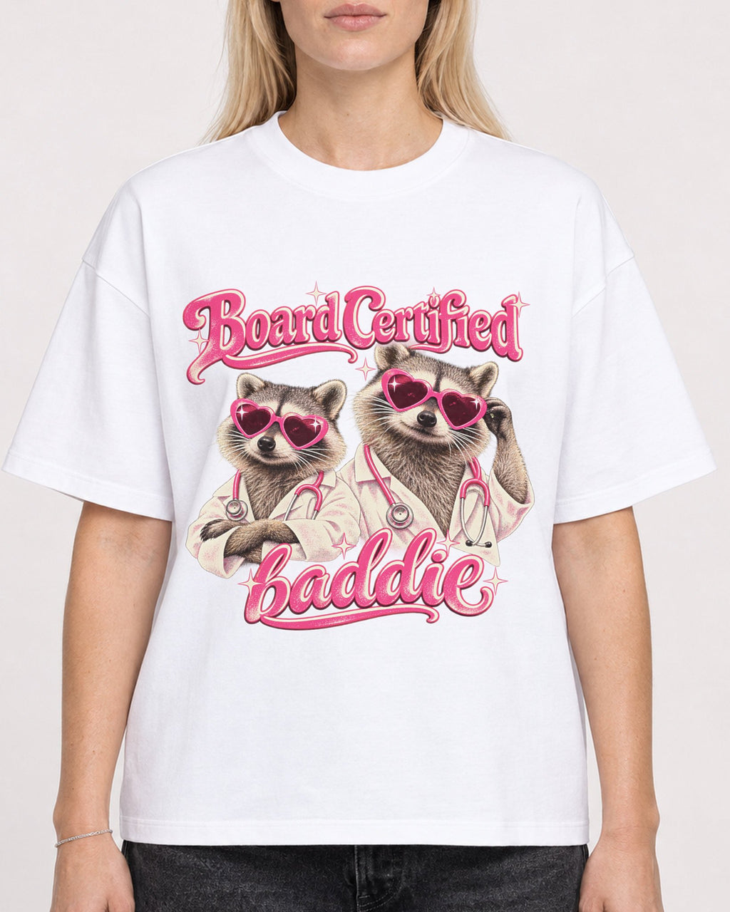 Mockup Boxy Heavyweight Tee White female close-up 08