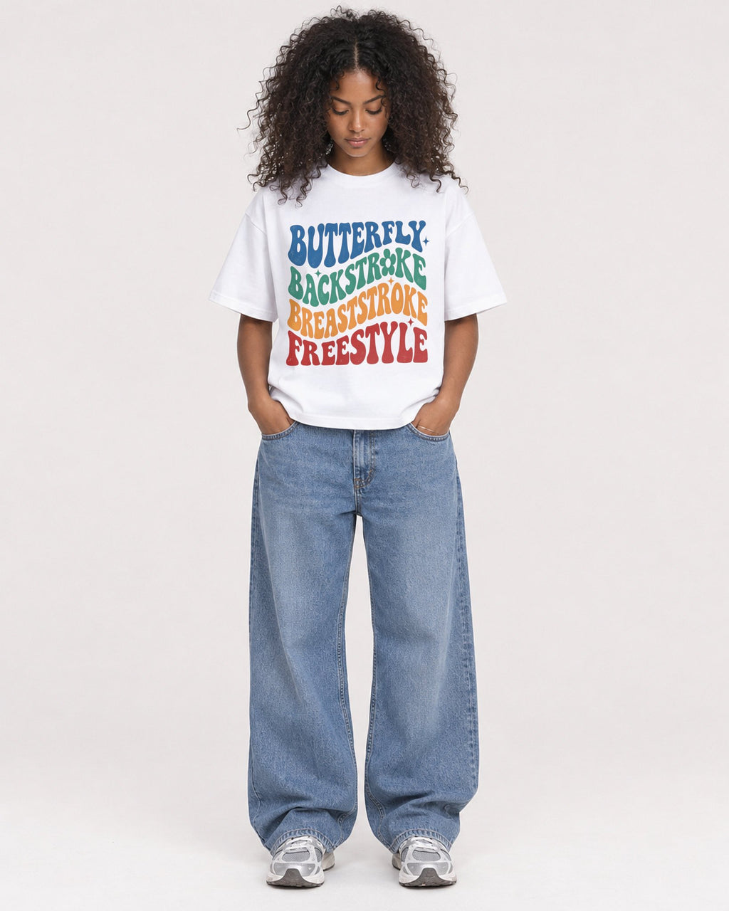 Mockup Boxy Heavyweight Tee White female full-body 05