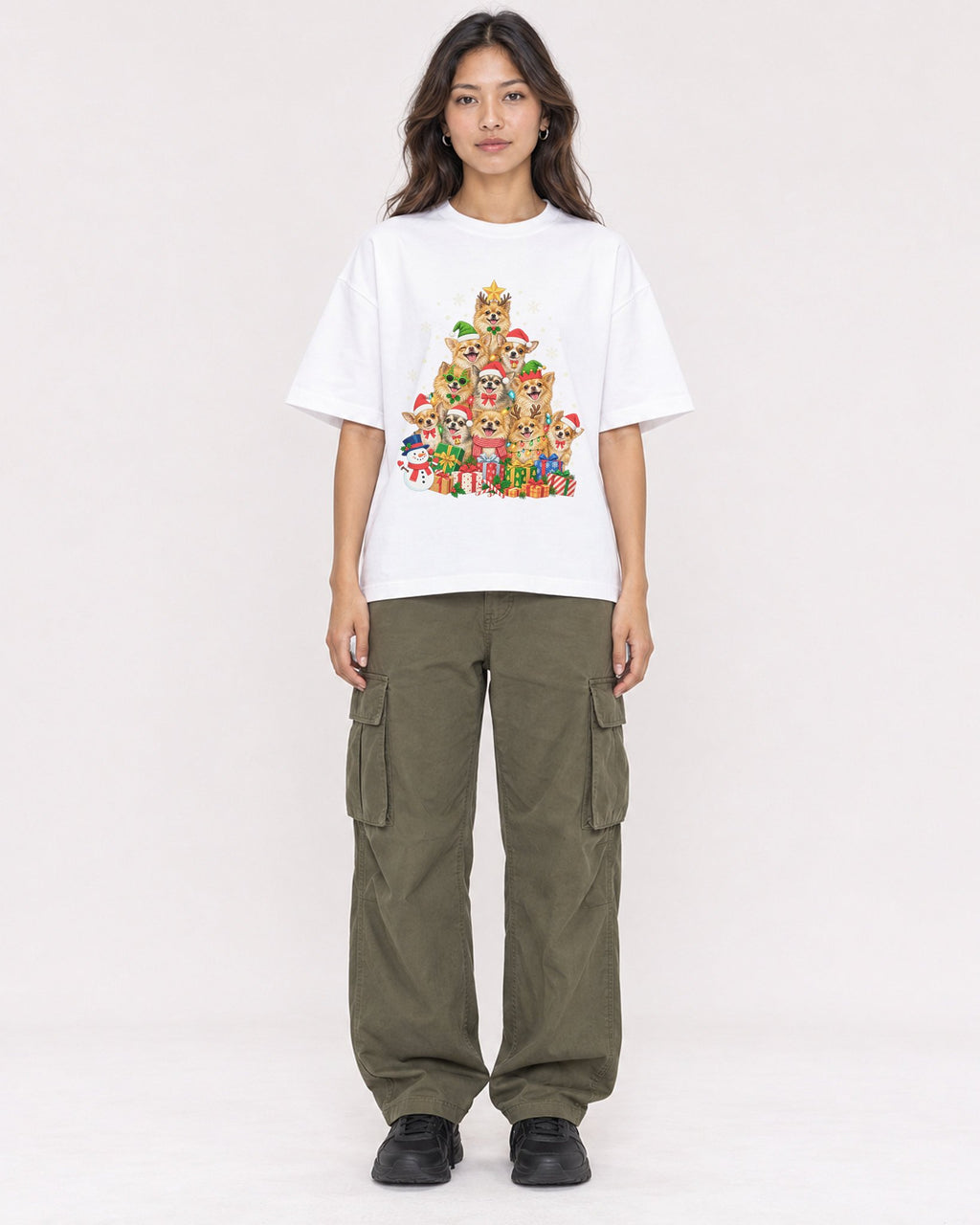 Mockup Boxy Heavyweight Tee White female full-body 02