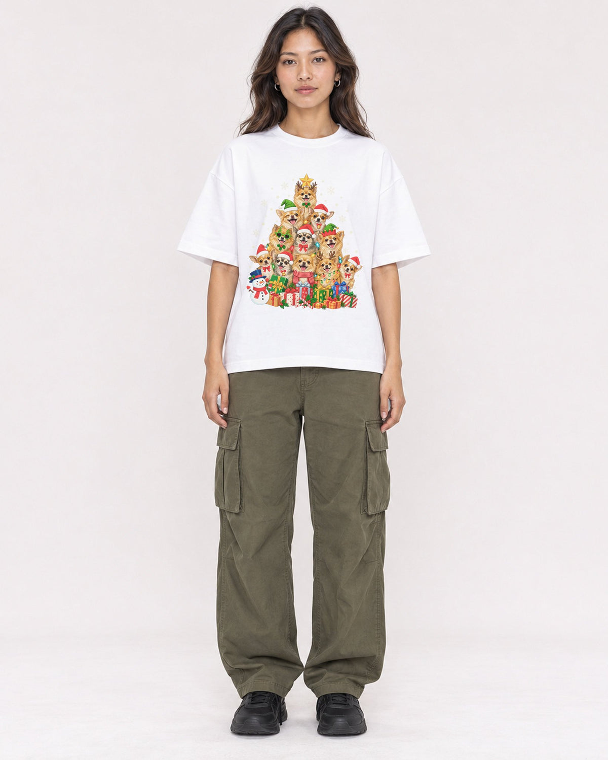 Mockup Boxy Heavyweight Tee White female full-body 02